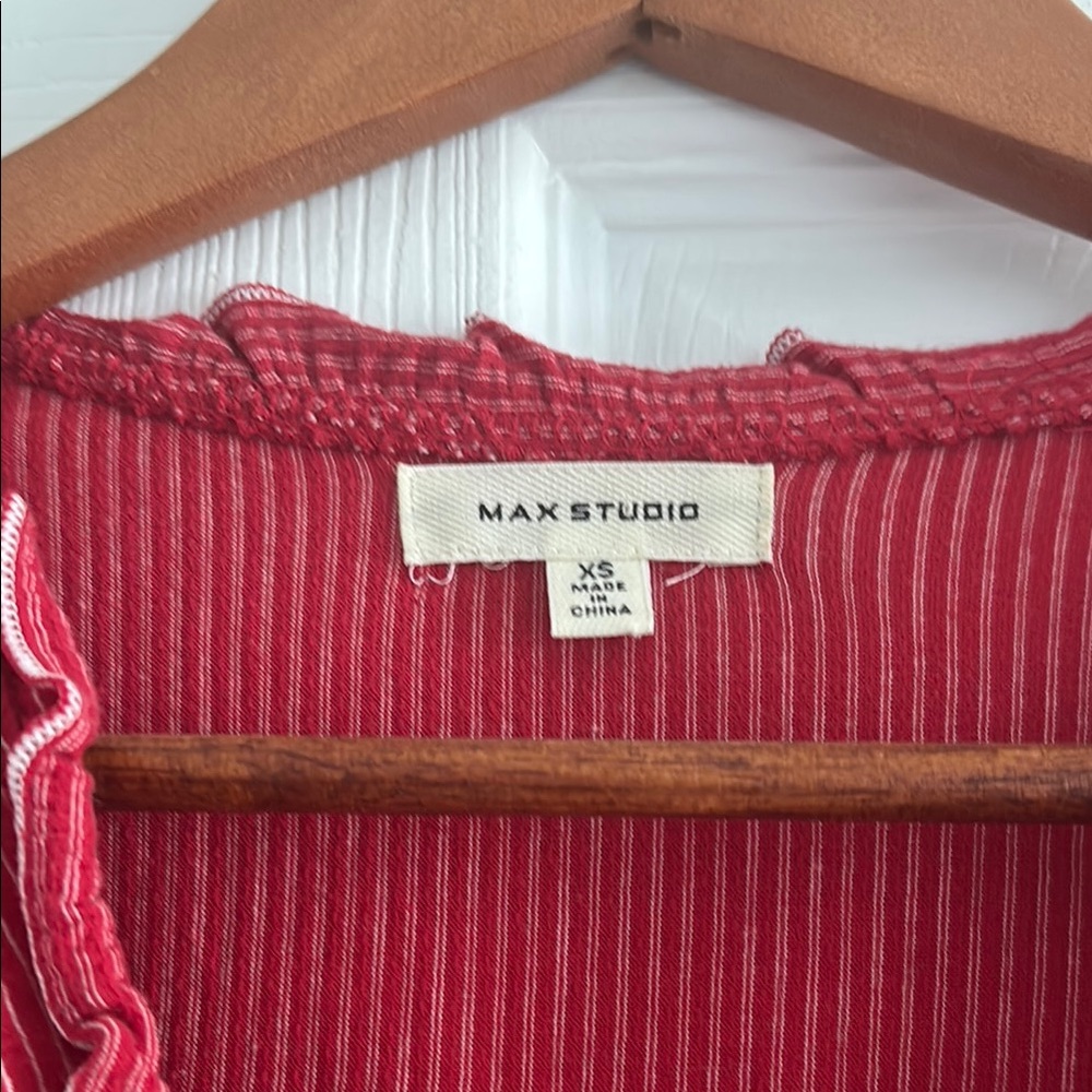 Max Studio Red Ruched Midi Sundress - Picture 2 of 4